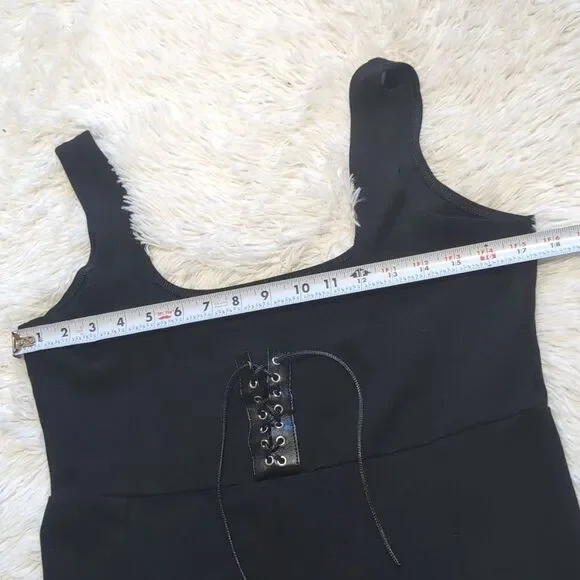 Blackmilk Lace Up Push It Underbust Corset Black Catsuit Jumpsuit Size XL - Picture 13 of 16